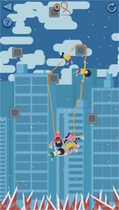 掉落男孩绳索救