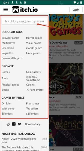 itch.io app怎么搜索游戏1