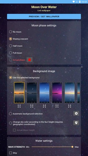 Moon Over Water app