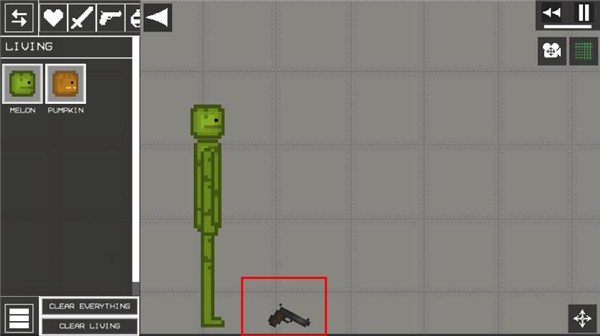 甜瓜游乐场21.0版本怎么让角色拿枪1