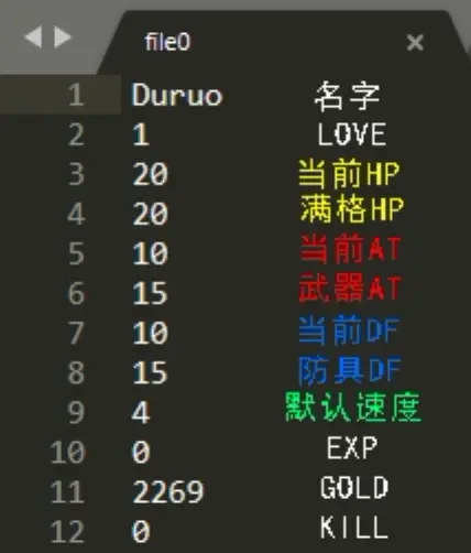 角色基本信息编辑界面