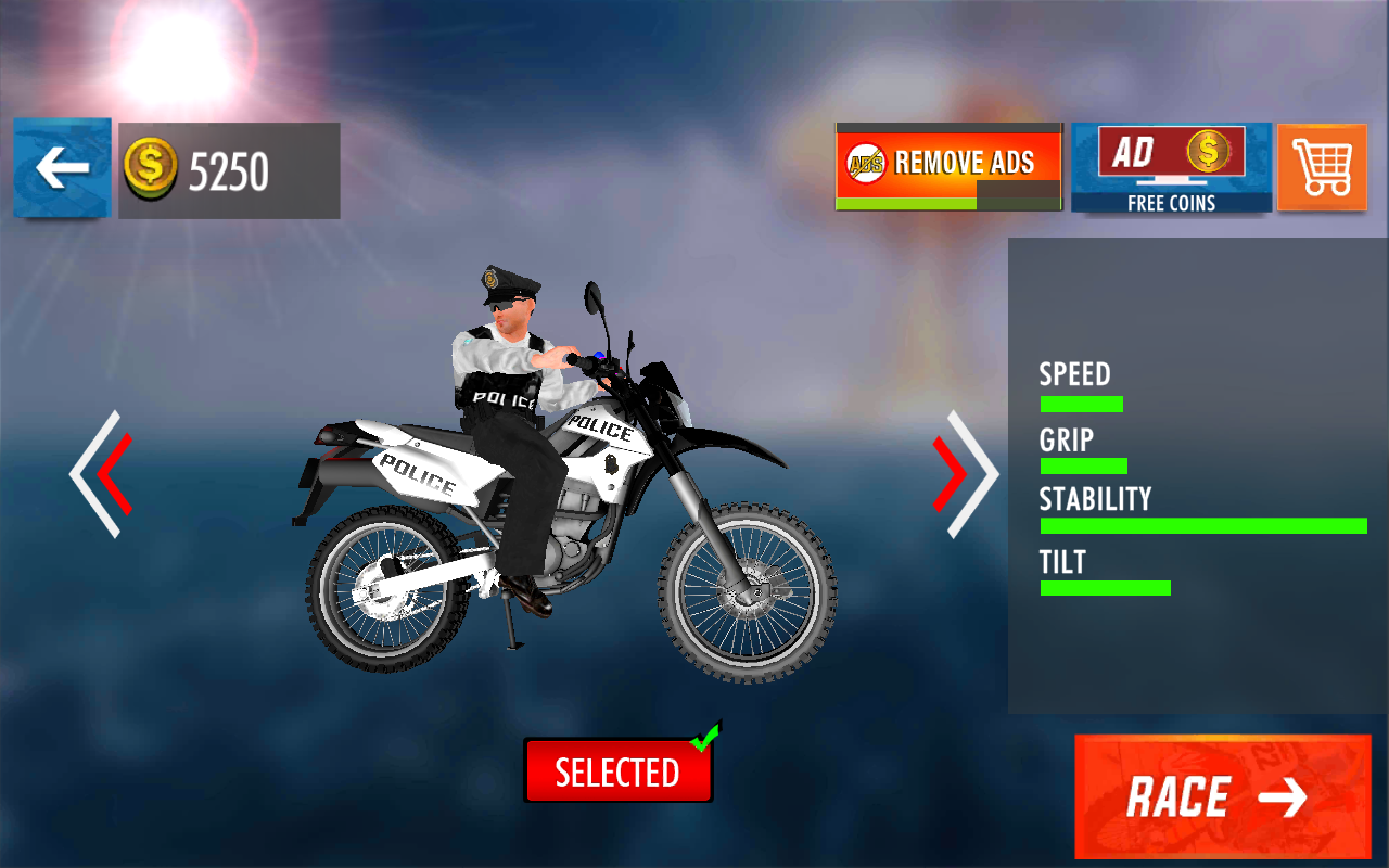 Police Bike Mega Ramp Stunts(警车超级坡道特技解锁所有关卡版) 2.1安卓版
