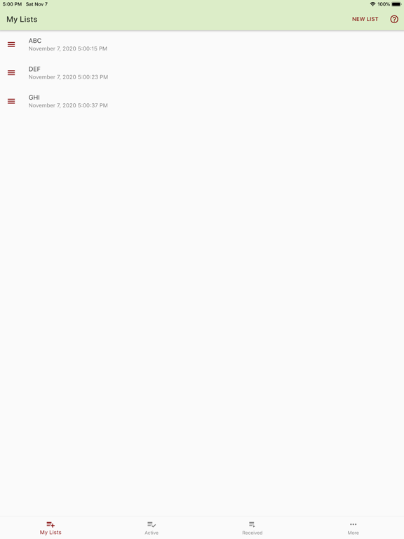 My Lists